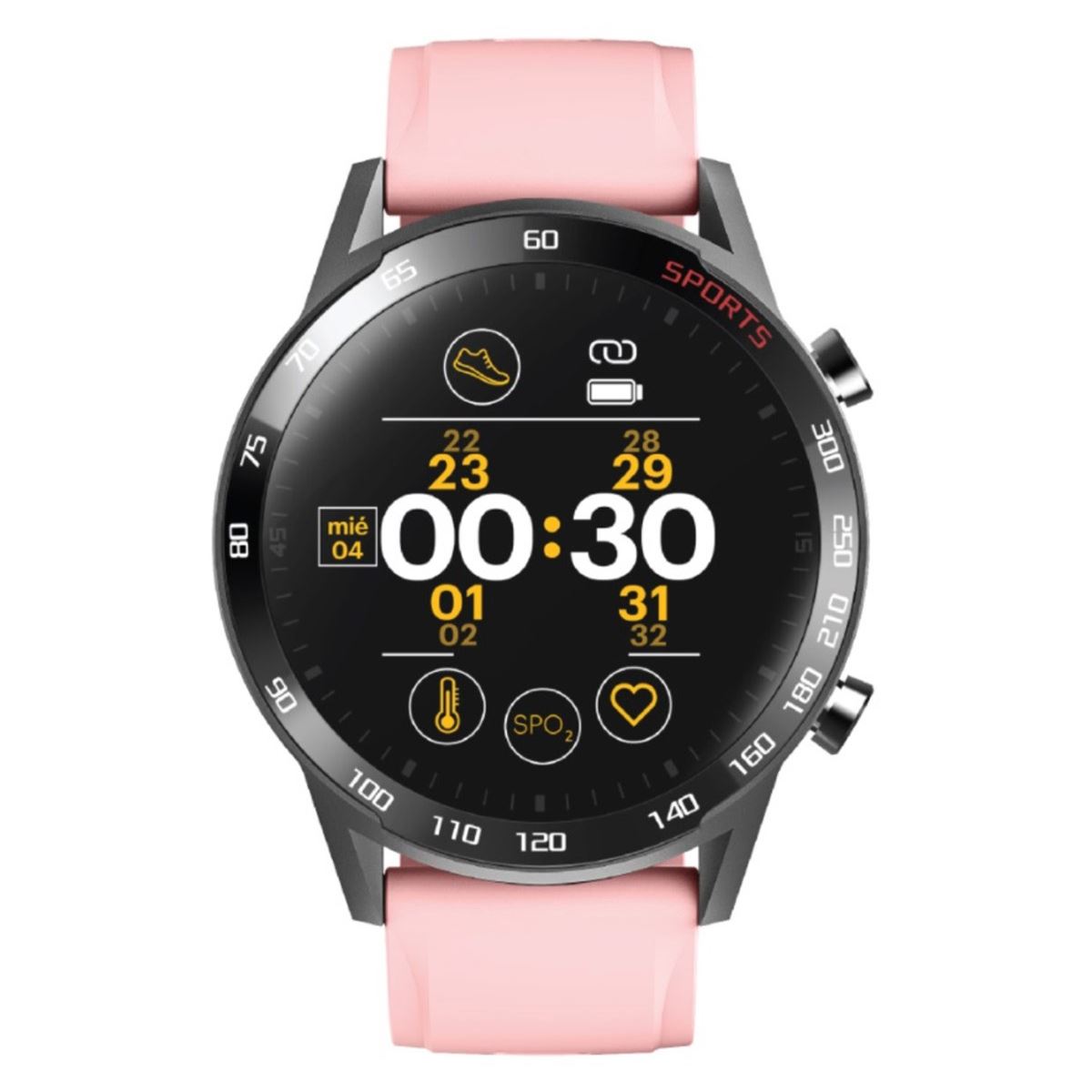 Smartwatch Kodak FT3R con Medidor de Temperatura y Extensible Gris/Rosa