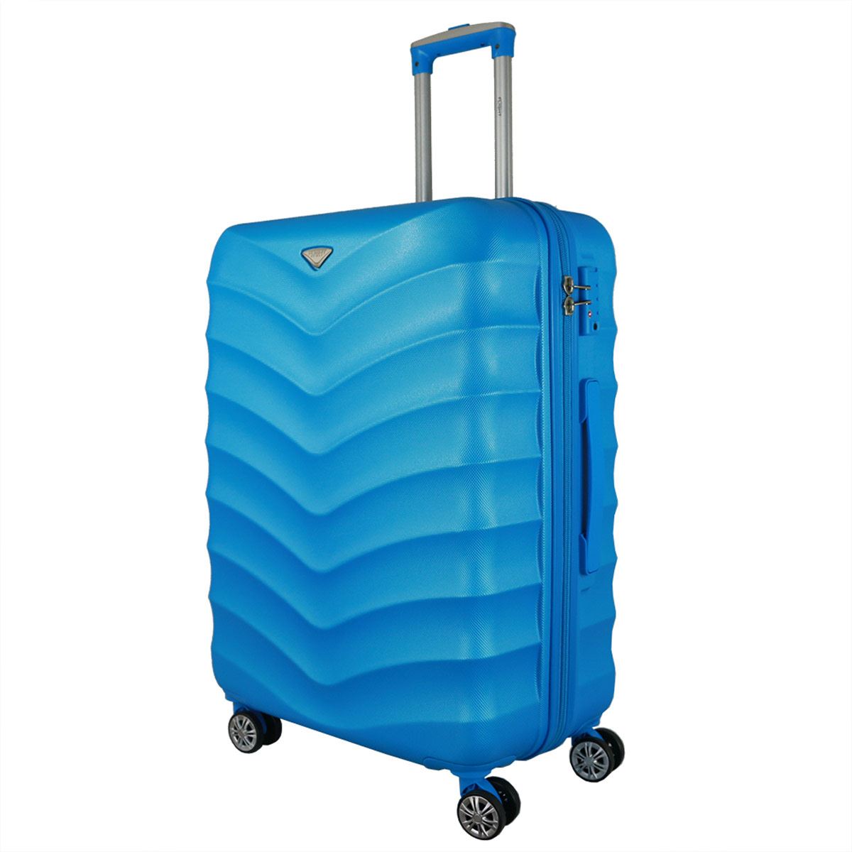 Flight Knight D09, AZUL, Maleta ABS 20", Cerradura de combinación TSA, 8 ruedas, trolley de aluminio
