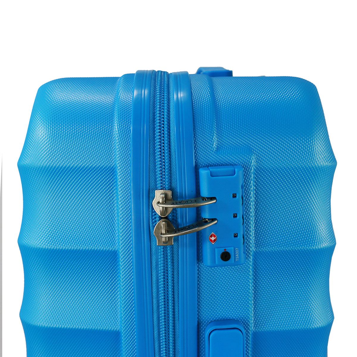 Flight Knight D09, AZUL, Maleta ABS 20", Cerradura de combinación TSA, 8 ruedas, trolley de aluminio