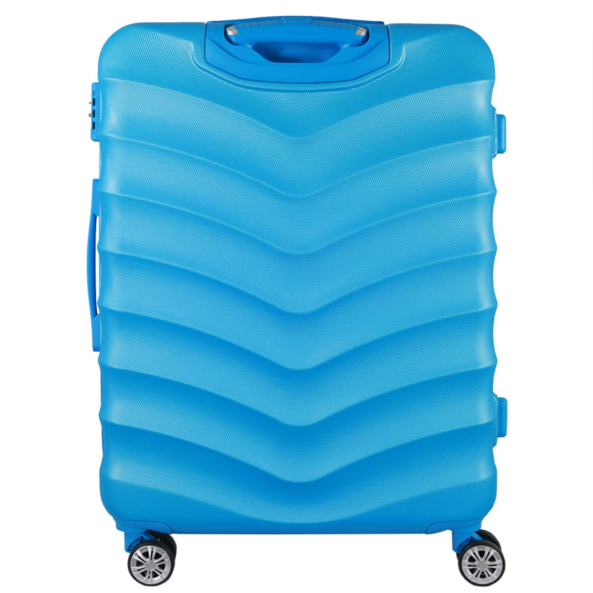 Flight Knight D09, AZUL, Maleta ABS 20", Cerradura de combinación TSA, 8 ruedas, trolley de aluminio