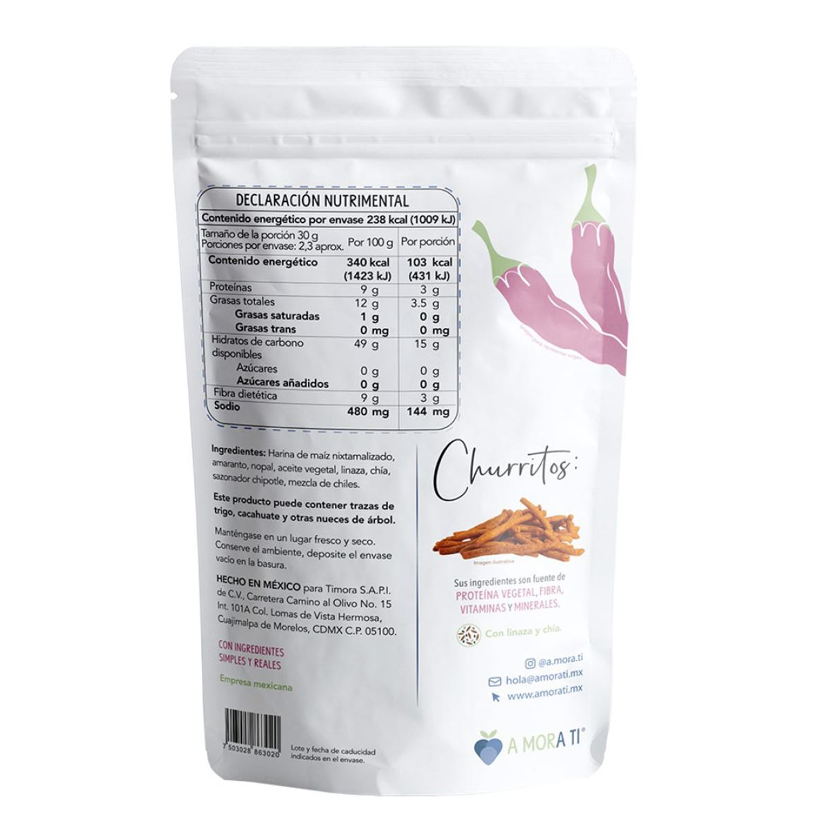 Churritos Enchilados de Amaranto con Nopal 70g