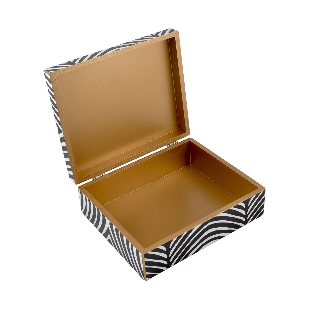 Caja de madera cuadrada cebra