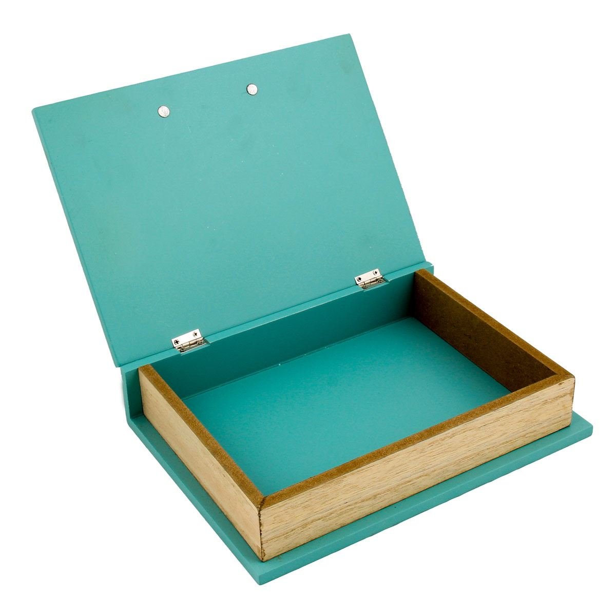 Caja de madera en forma de libro
