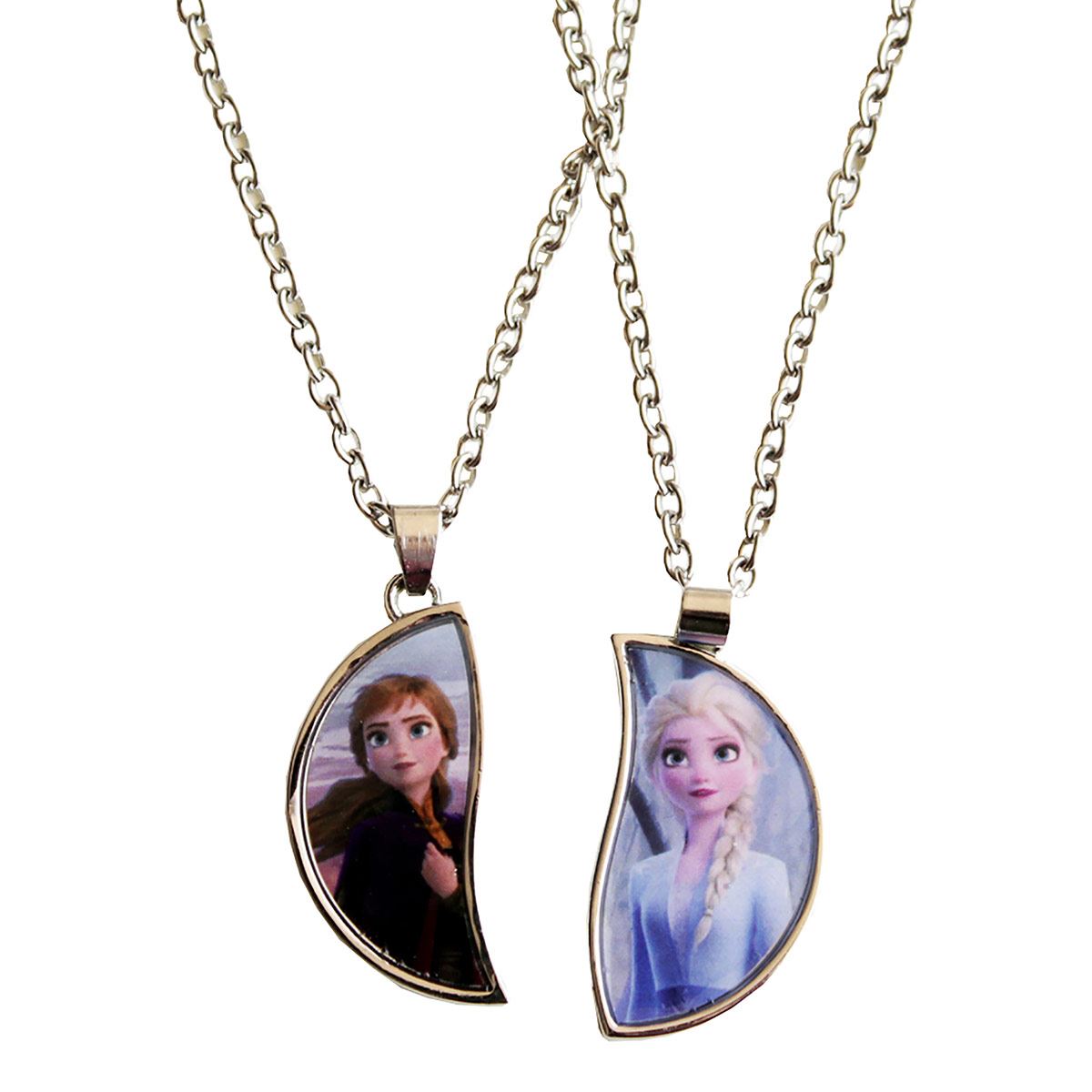 2 Collares Con Dijes De Elsa Y Ana De Frozen ll De Disney