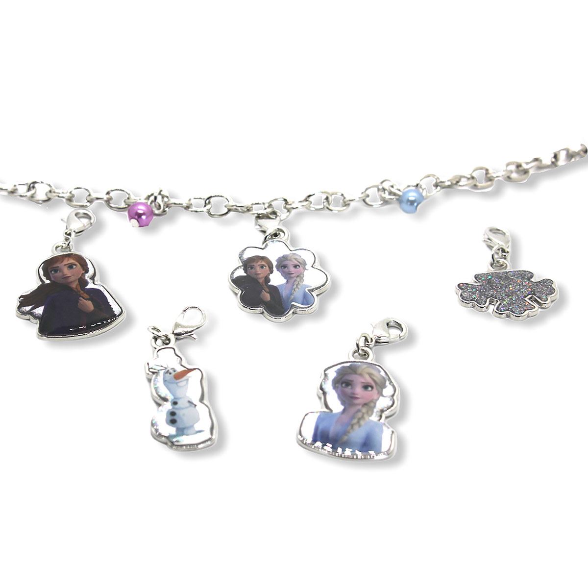 Pulsera Brazalete De Frozen ll Con 5 Dijes Intercambiables De Disney