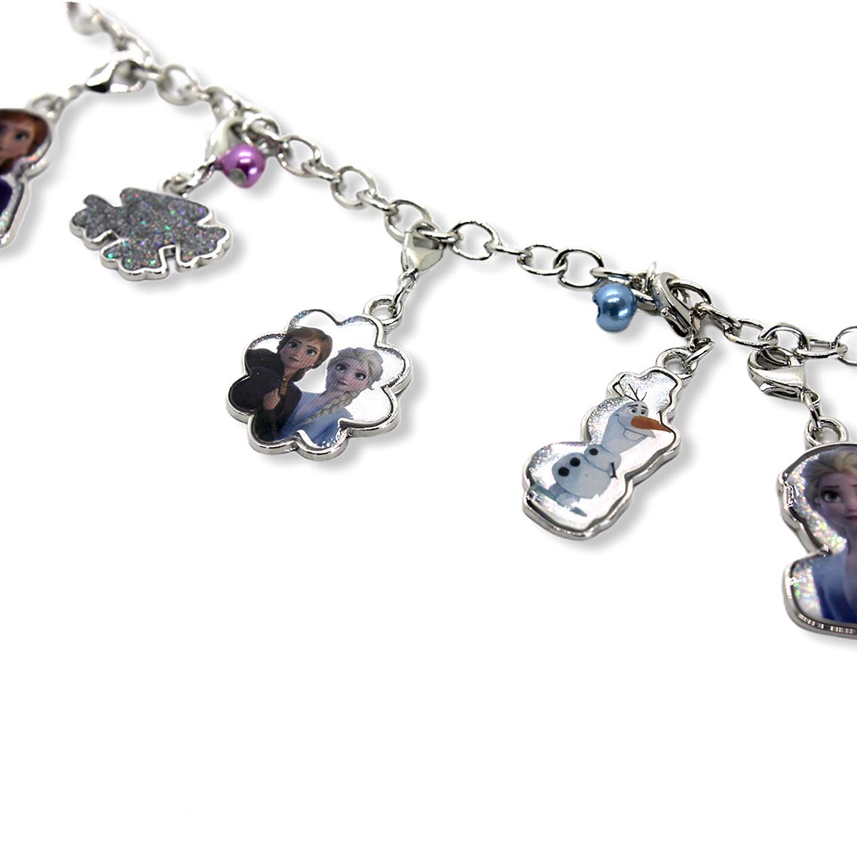 Pulsera Brazalete De Frozen ll Con 5 Dijes Intercambiables De Disney