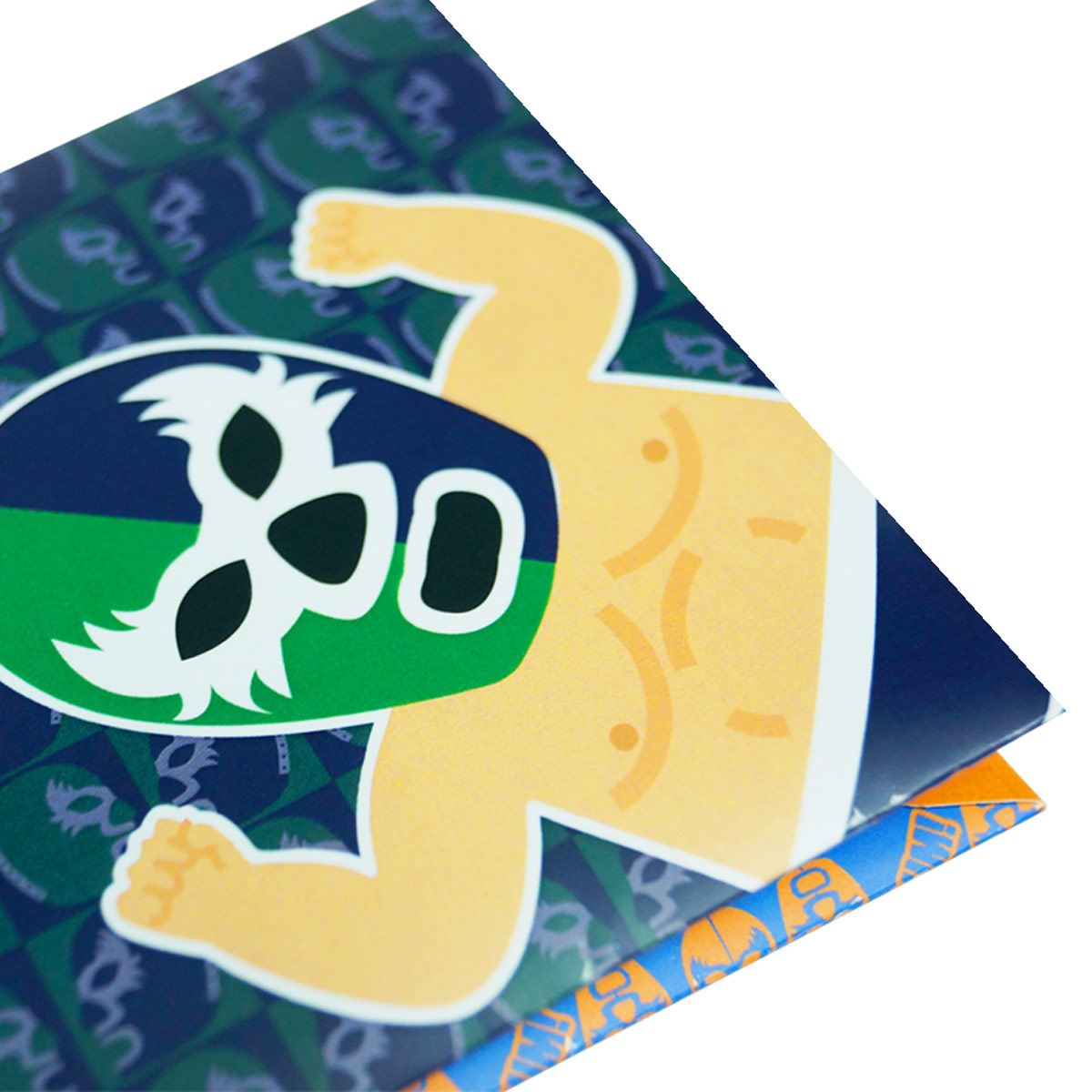 Cartera de Papel Máscara Verde Azul