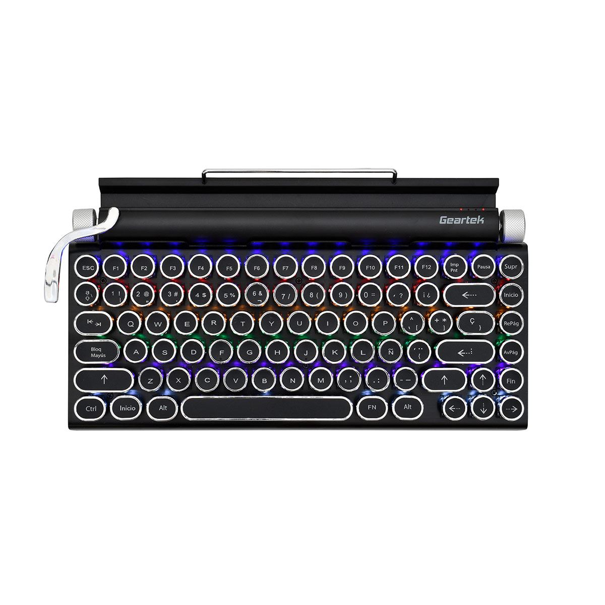 Teclado Vintage Luz Bluetooth Geartek