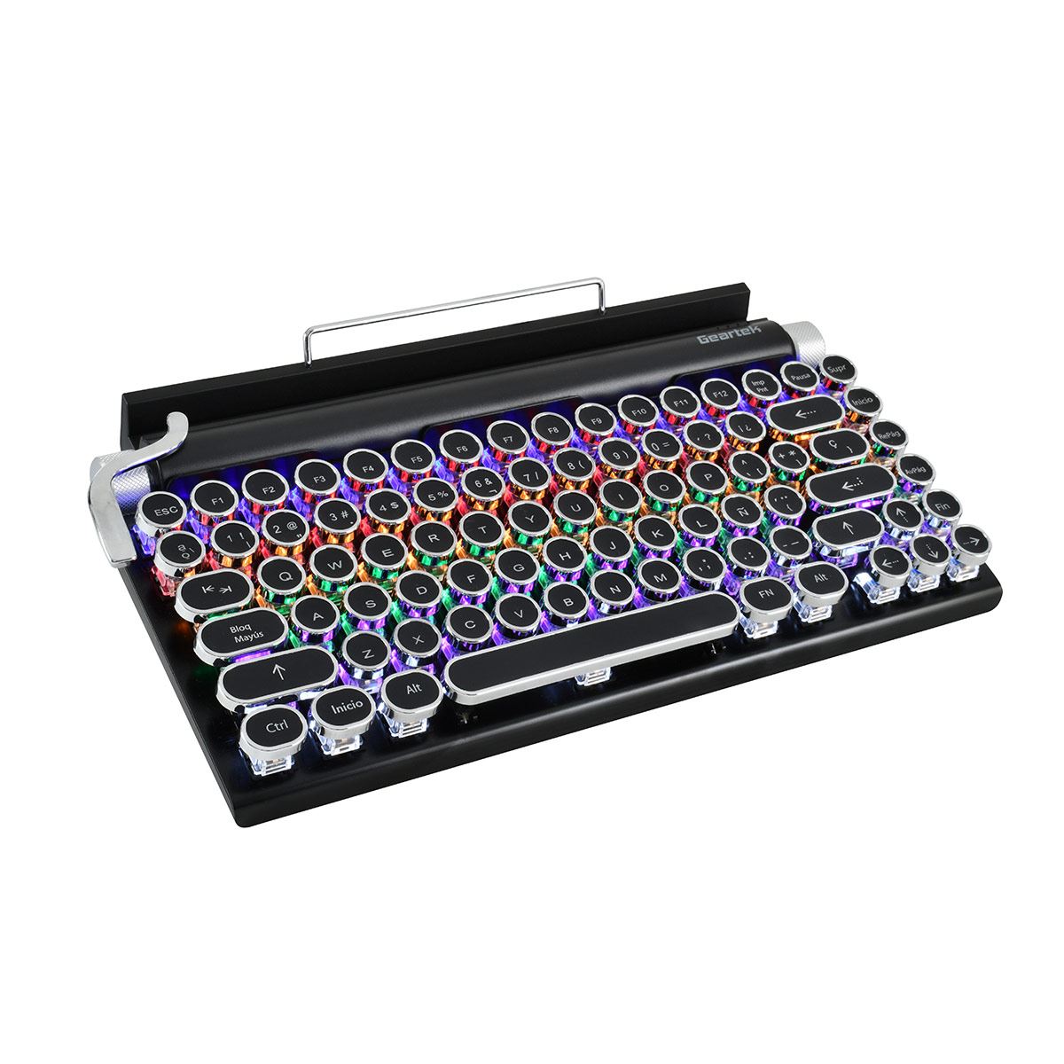 Teclado Vintage Luz Bluetooth Geartek