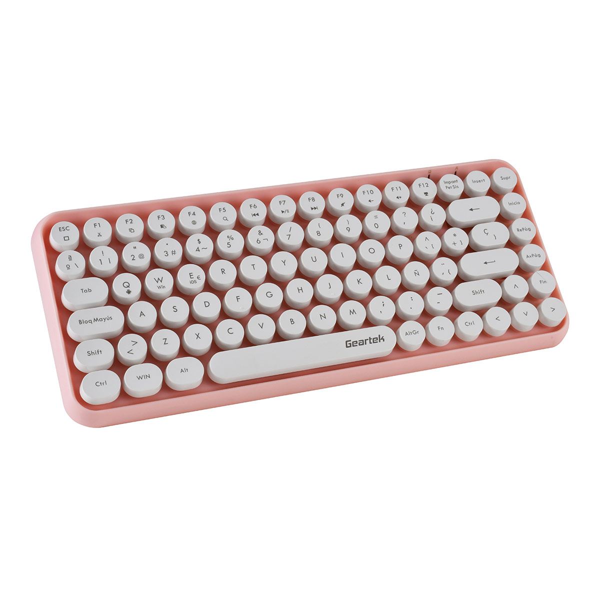 Teclado BT Retro Rosa Geartek