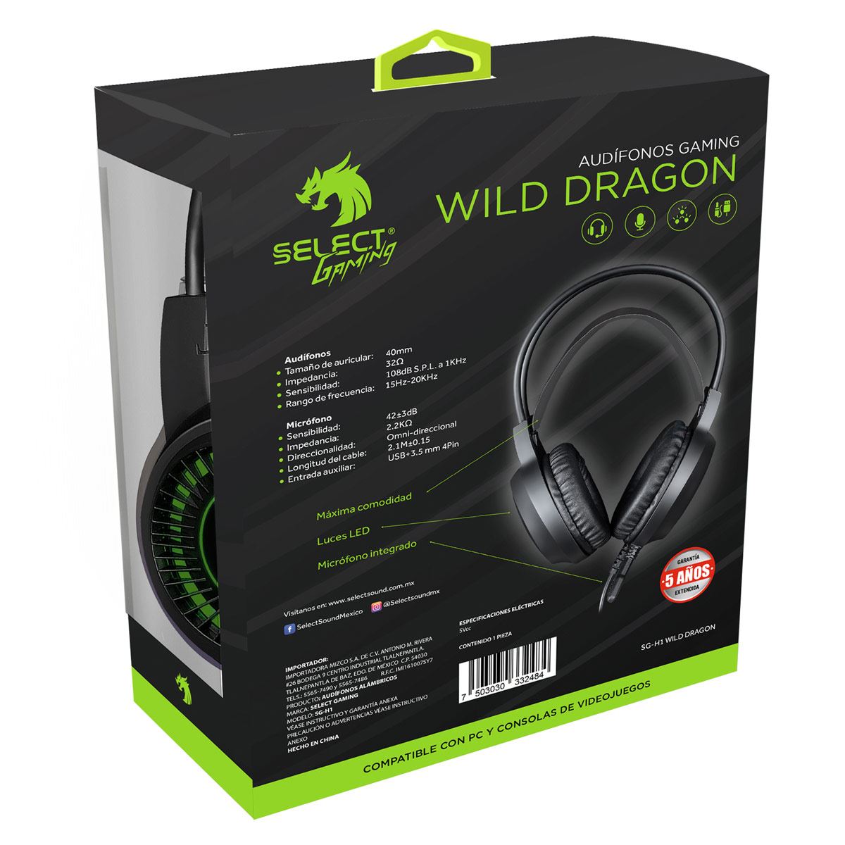 Audífonos Select Gaming WILD DRAGON