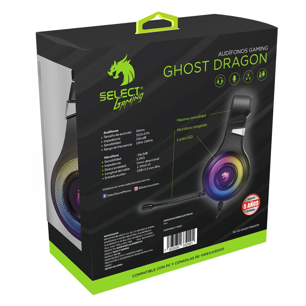 Audífonos Select Gaming GHOST DRAGON