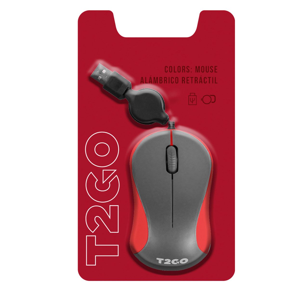 Mouse Retractil Tech2 Go Rojo