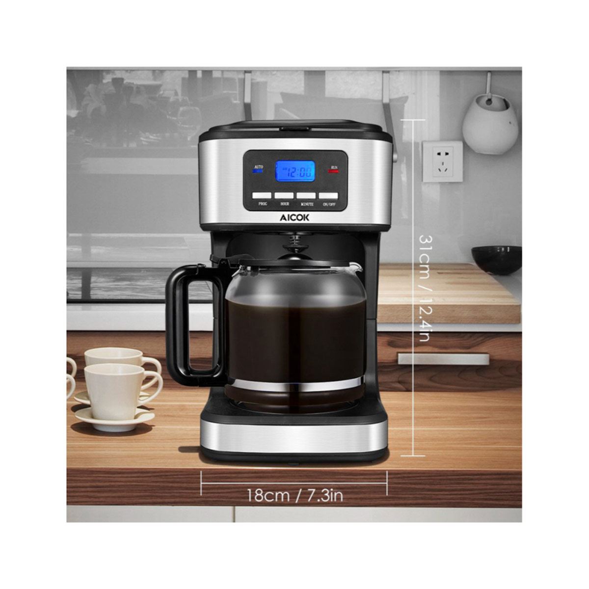 Cafetera 12 Tazas Aicok gratis destapador eléctrico de botellas de vino