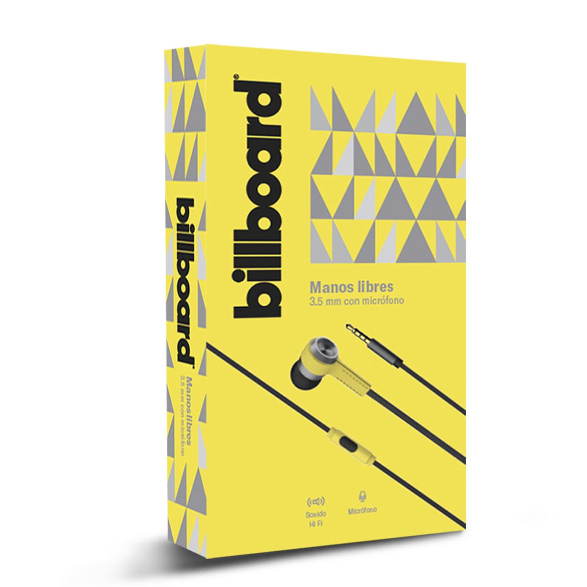 Manos Libres Billboard 3.5 mm con Micrófono - Amarillo