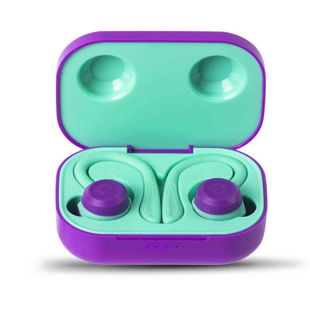 Aud fonos STF Dash True Wireless Deportivos Morado Verde