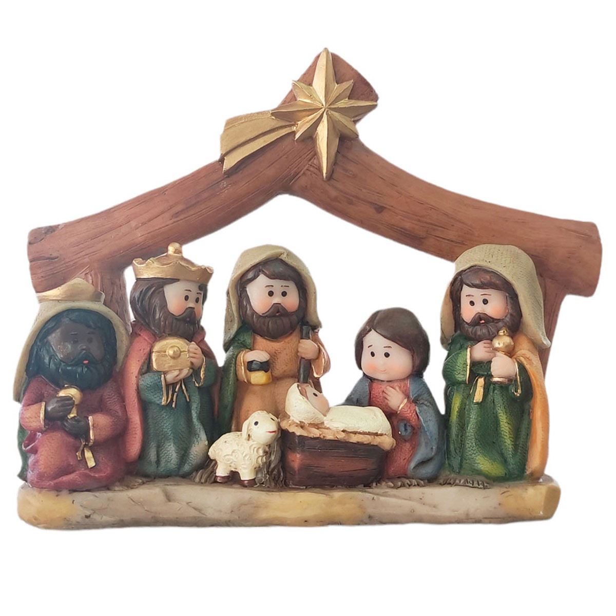 Nacimiento misterio con reyes y portal