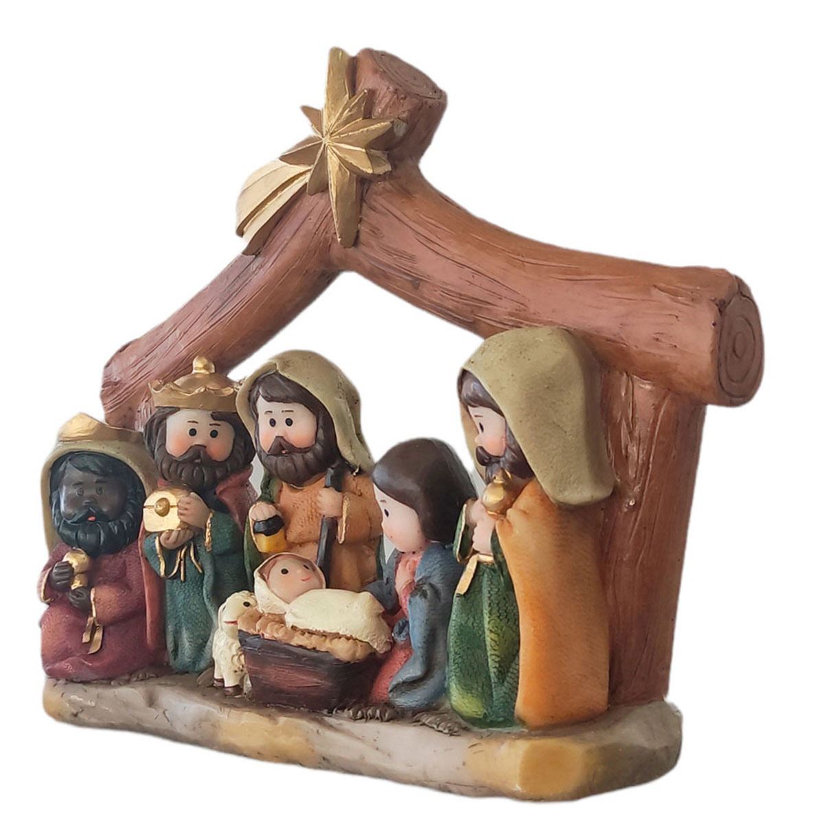 Nacimiento misterio con reyes y portal