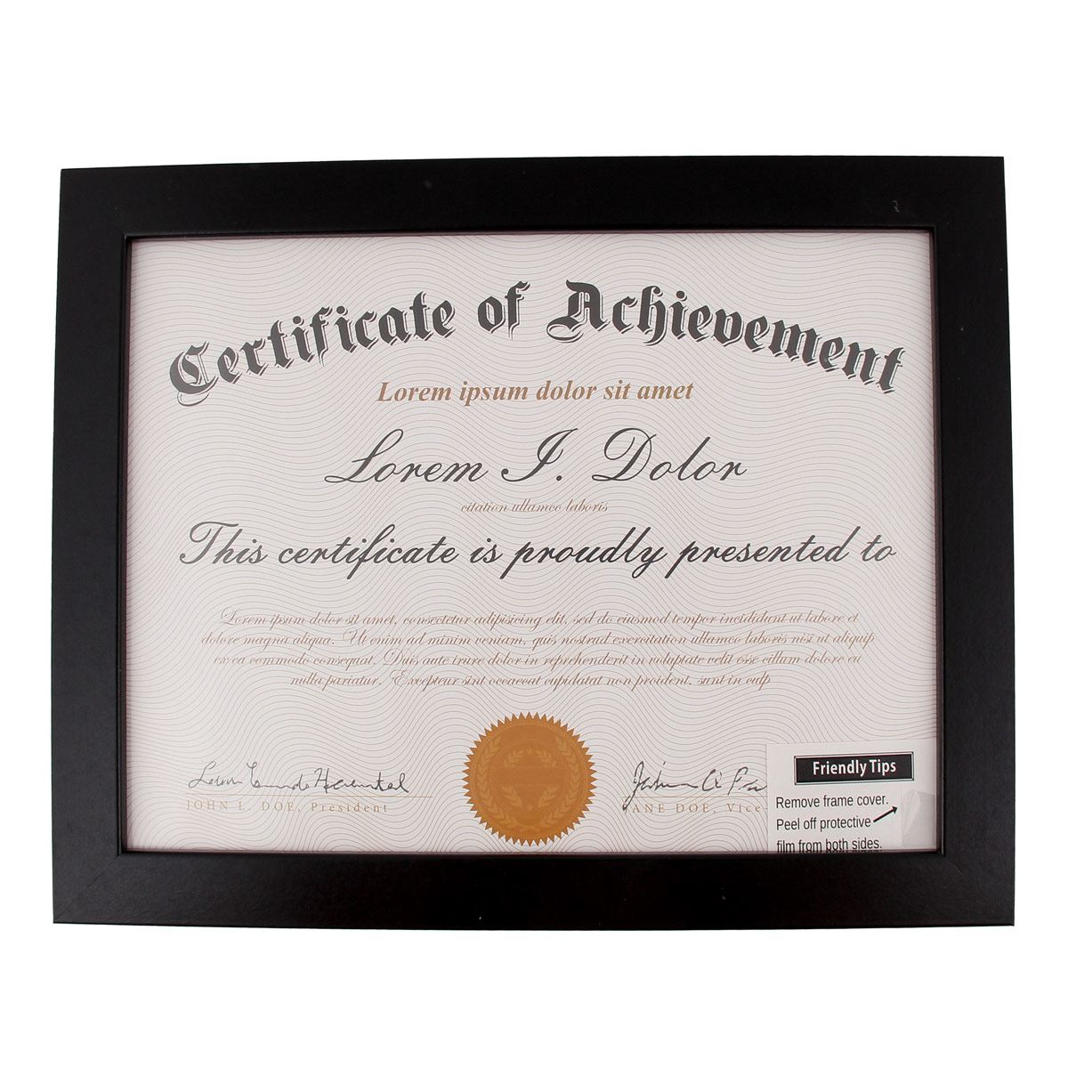 Porta diploma Art Home de plástico color negro 8.5*11"