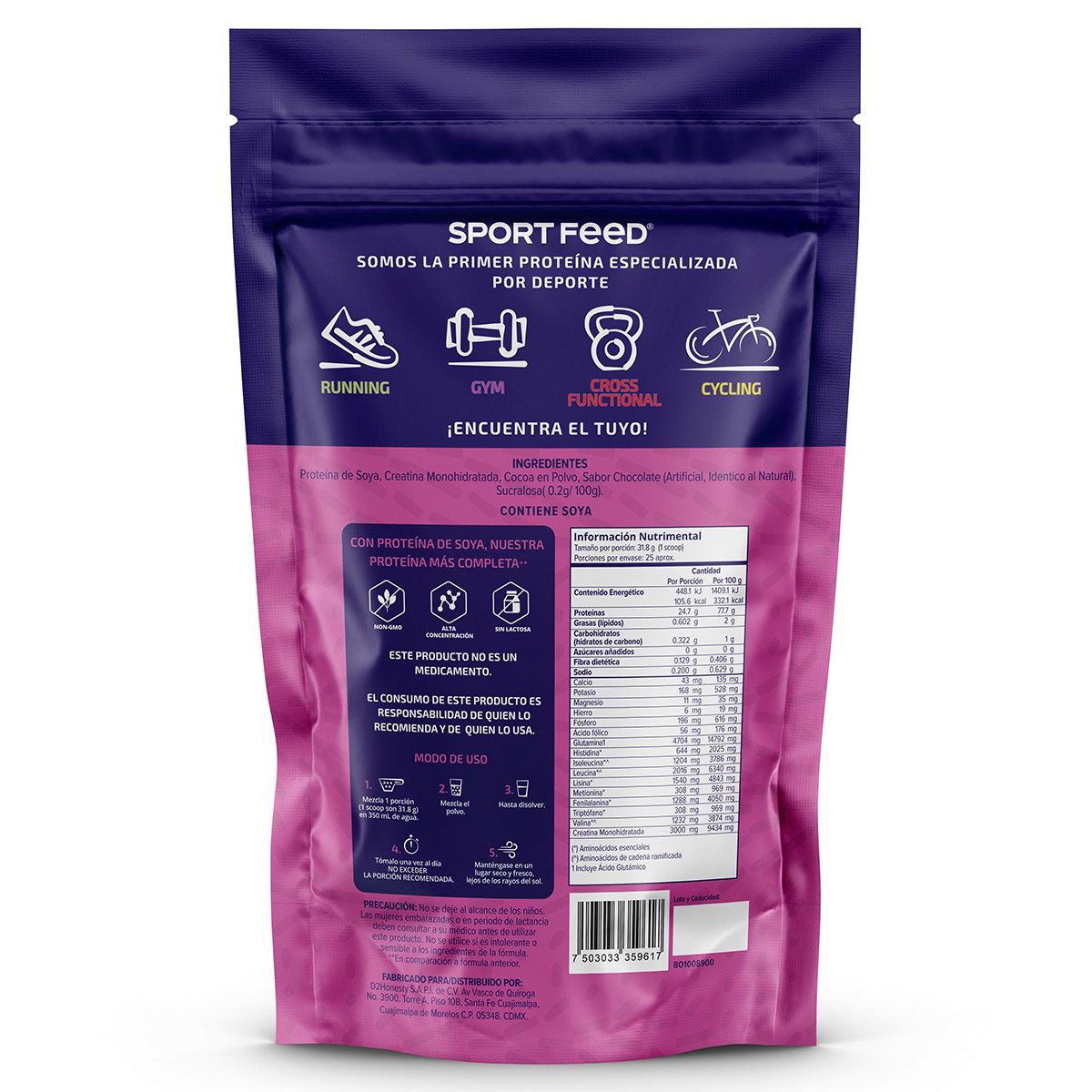 Sportfeed Gym Suplemento Alimenticio en Polvo 795g