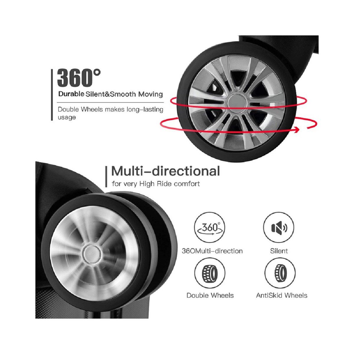 Maleta Showkoo 24 Azul 8 Ruedas Trolley Ajustable