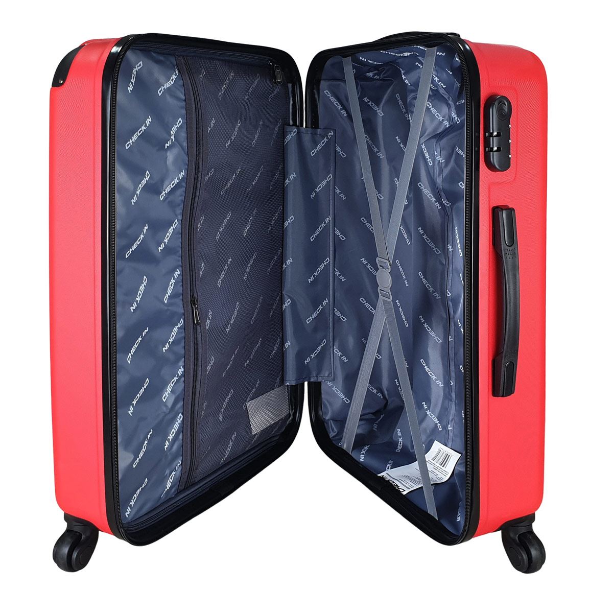 Maleta De Viaje 24 Roja Check In ABS Trolley Ajustable