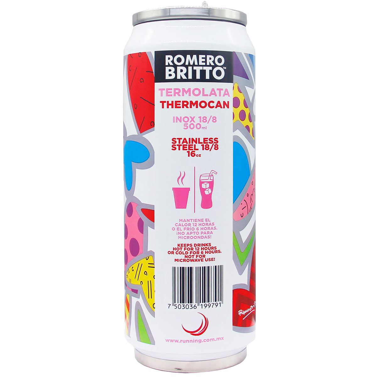 Termo para Café de Acero Inoxidable 500 ml "Romero Britto - Corv3" Running