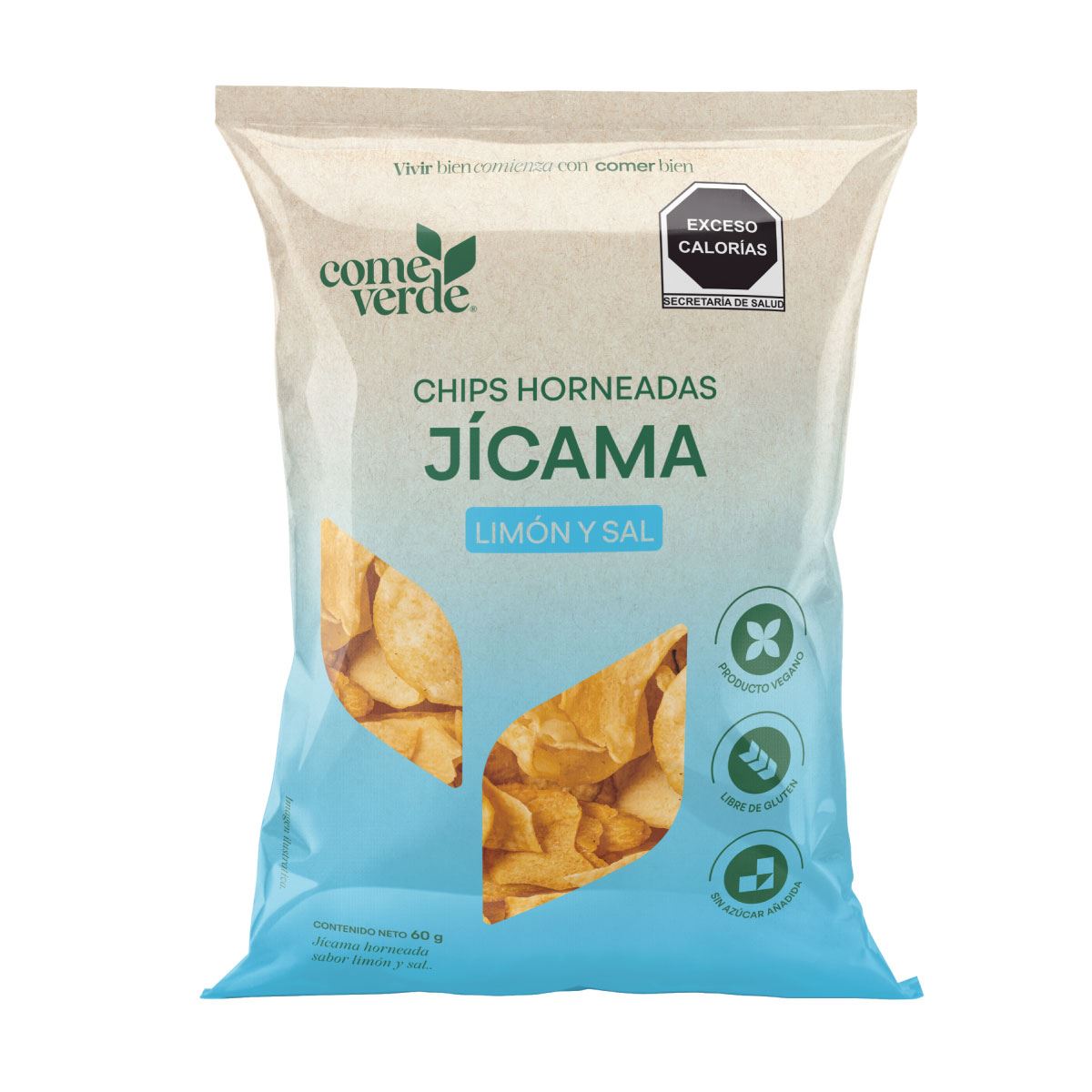 Chips jicama limon y sal come verde
