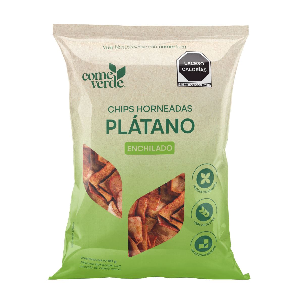 Chips platano enchilado come verde
