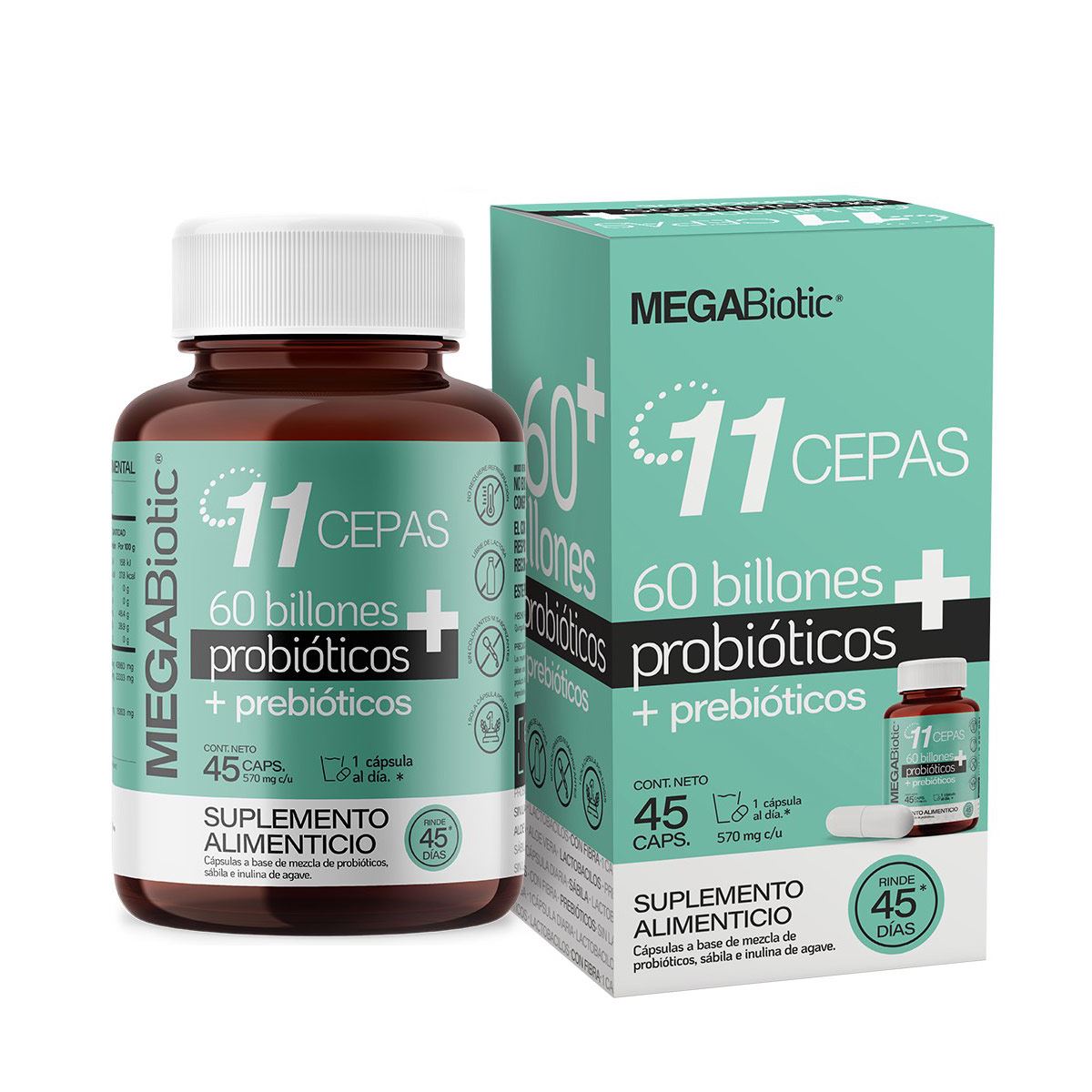 Megabiotic 60billon Suplemento Alimenticio 45 caps