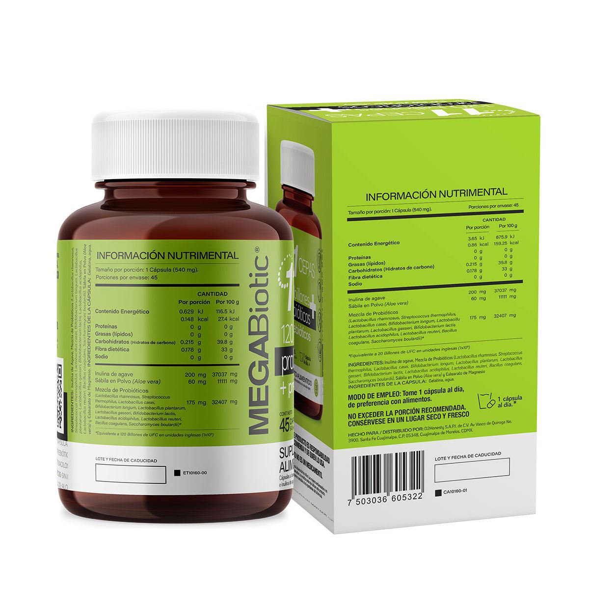 Megabiotic 120billon Suplemento Alimenticio 45 caps