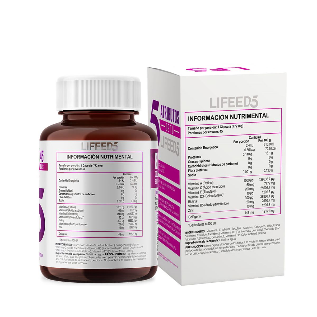 Lifeed5 Hair& Nails Suplemento Alimenticio 45 caps