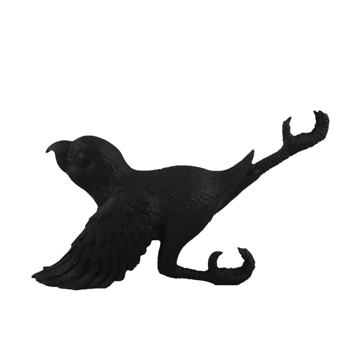 HOME NATURE FIGURA DECORATIVA LORO ESTIRAMIENTO DE PATA 15*26*8 cm