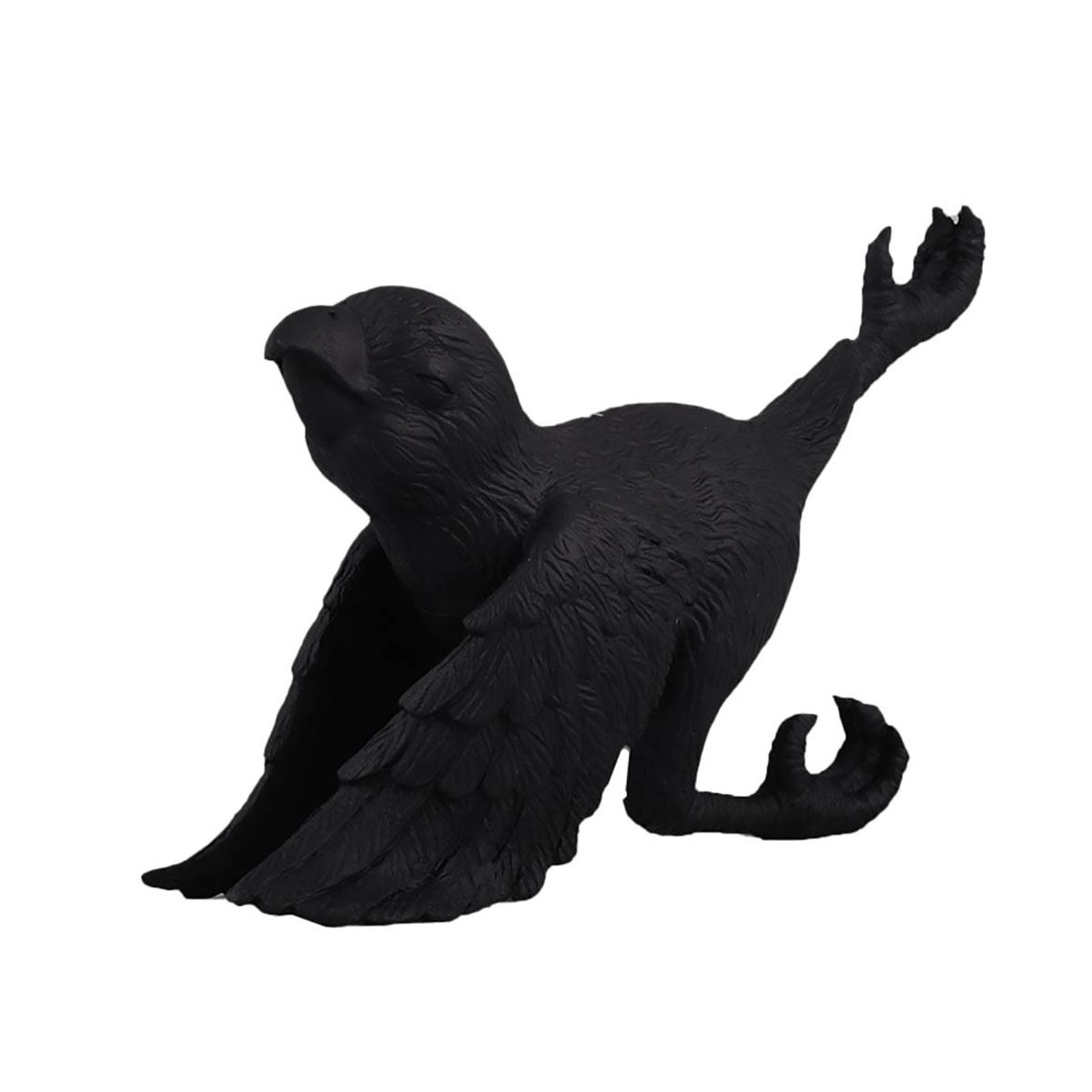 HOME NATURE FIGURA DECORATIVA LORO ESTIRAMIENTO DE PATA 15*26*8 cm