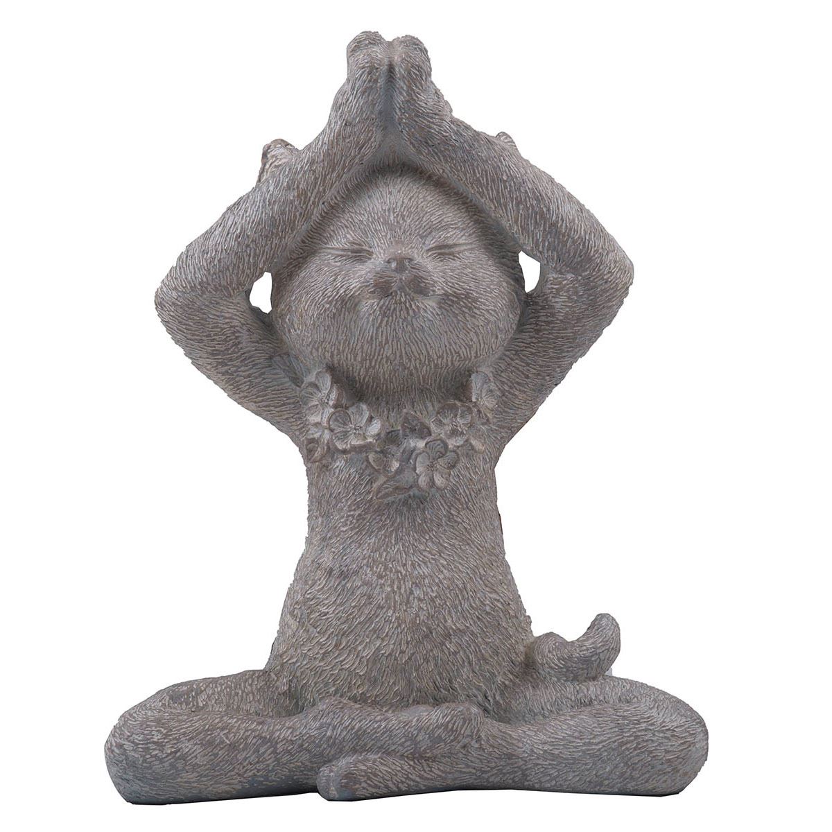 HOME NATURE FIGURA DECORATIVA GATO MANOS ARRIBA 23*18*11 cm