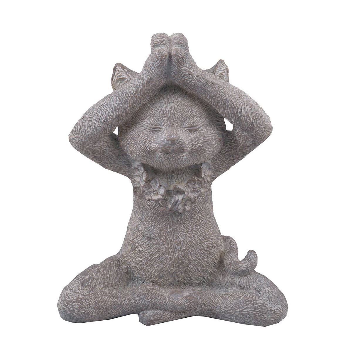 HOME NATURE FIGURA DECORATIVA GATO MANOS ARRIBA 23*18*11 cm