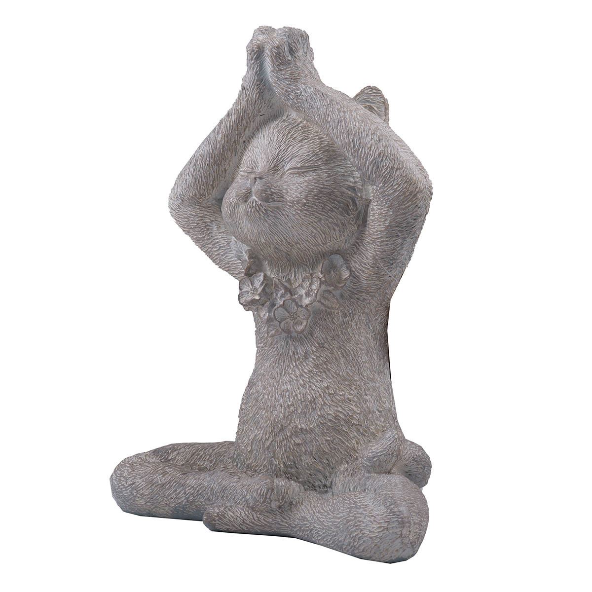 HOME NATURE FIGURA DECORATIVA GATO MANOS ARRIBA 23*18*11 cm