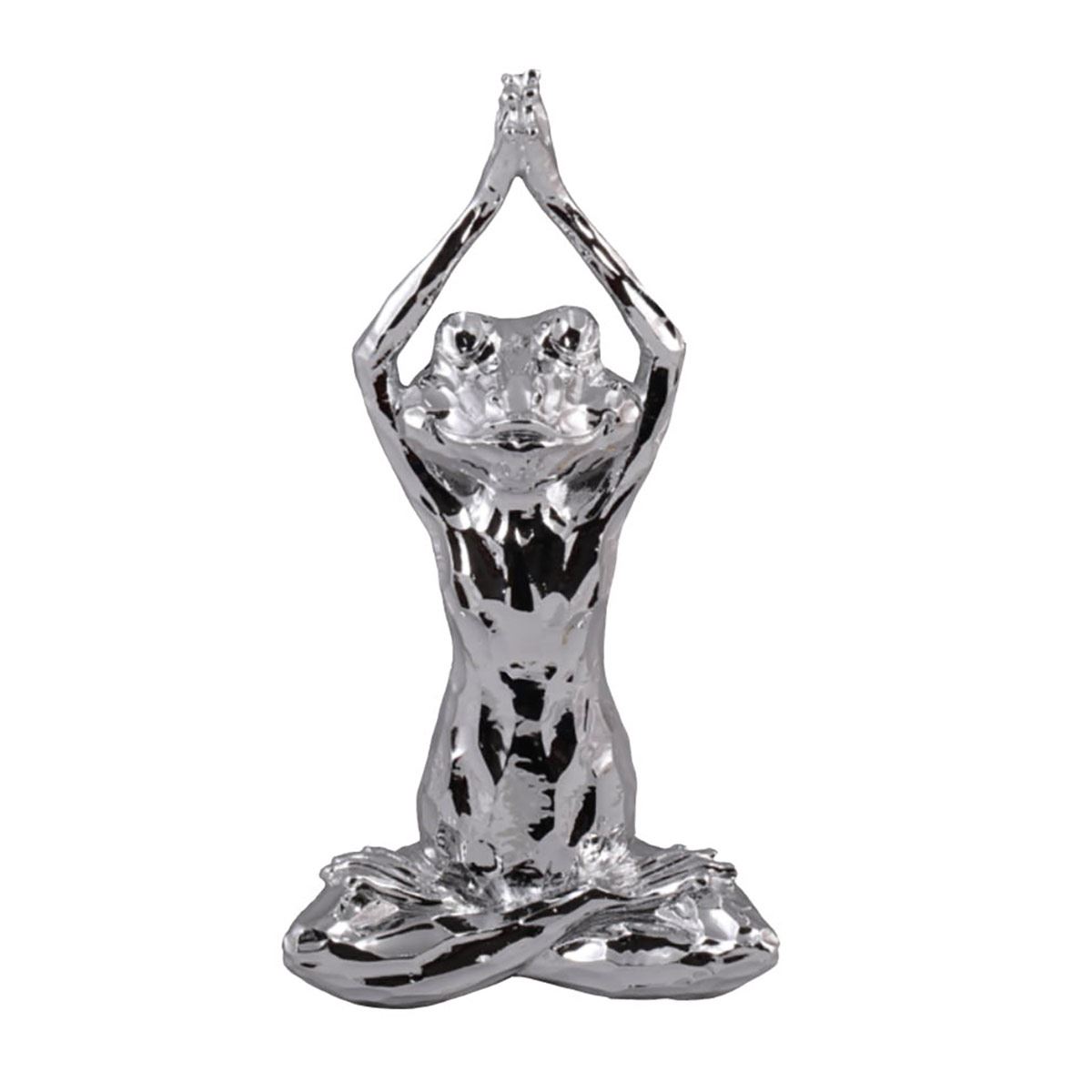 HOME NATURE FIGURA DECORATIVA RANA ESTIRAMIENTO 29*15*9 cm