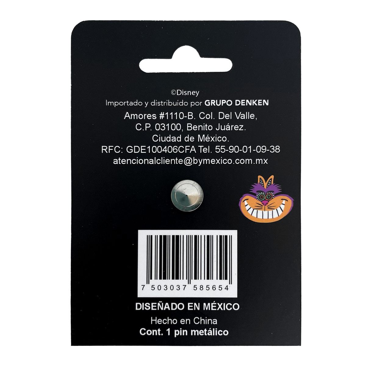 Pin Metálico Disney Gato Cheshire