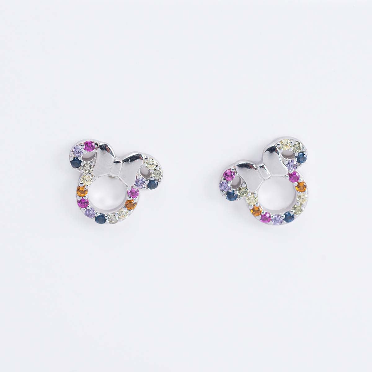 Aretes Minnie Arcoiris Plata.925 Disney