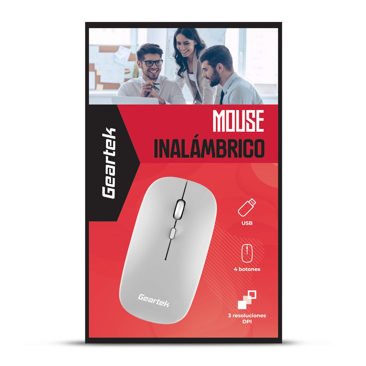 Mouse inalámbrico plateado
