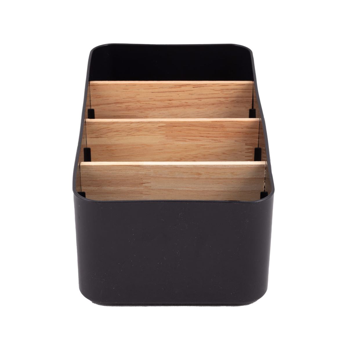 Home Nature Organizador multiusos de plástico con 4 divisiones de madera