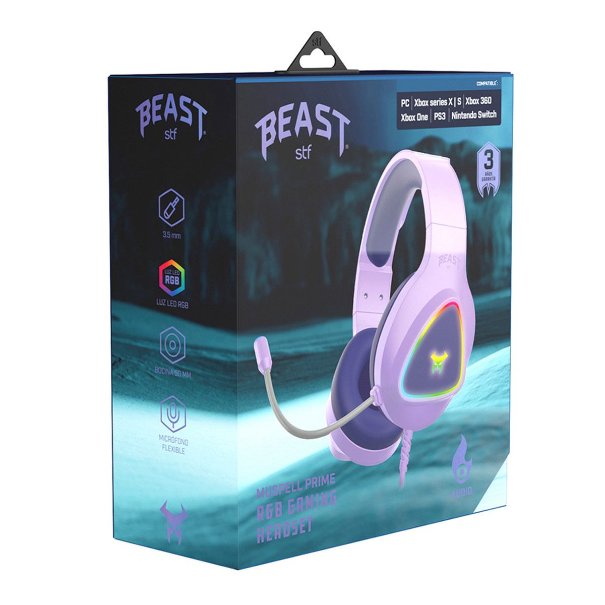 Diadema gaming STF Muspell Prime RGB lila