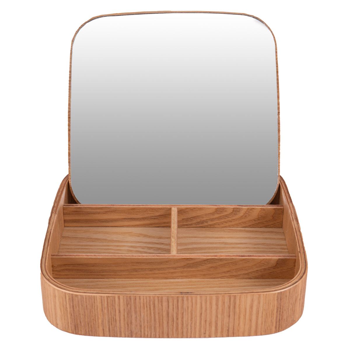 Home Nature Joyero de madera con espejo Dako 18.5x18.5x3.5 cm