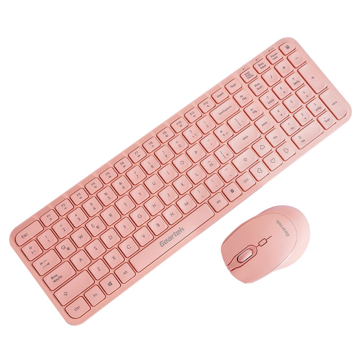Kit Geartek Teclado+Mouse Inalámbrico Durazno