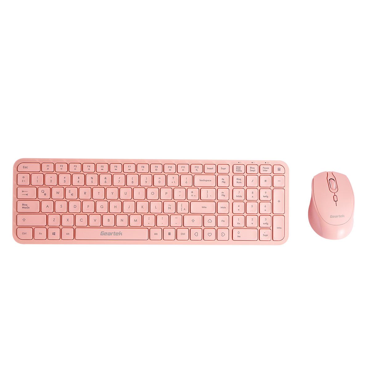 Kit Geartek Teclado+Mouse Inalámbrico Durazno