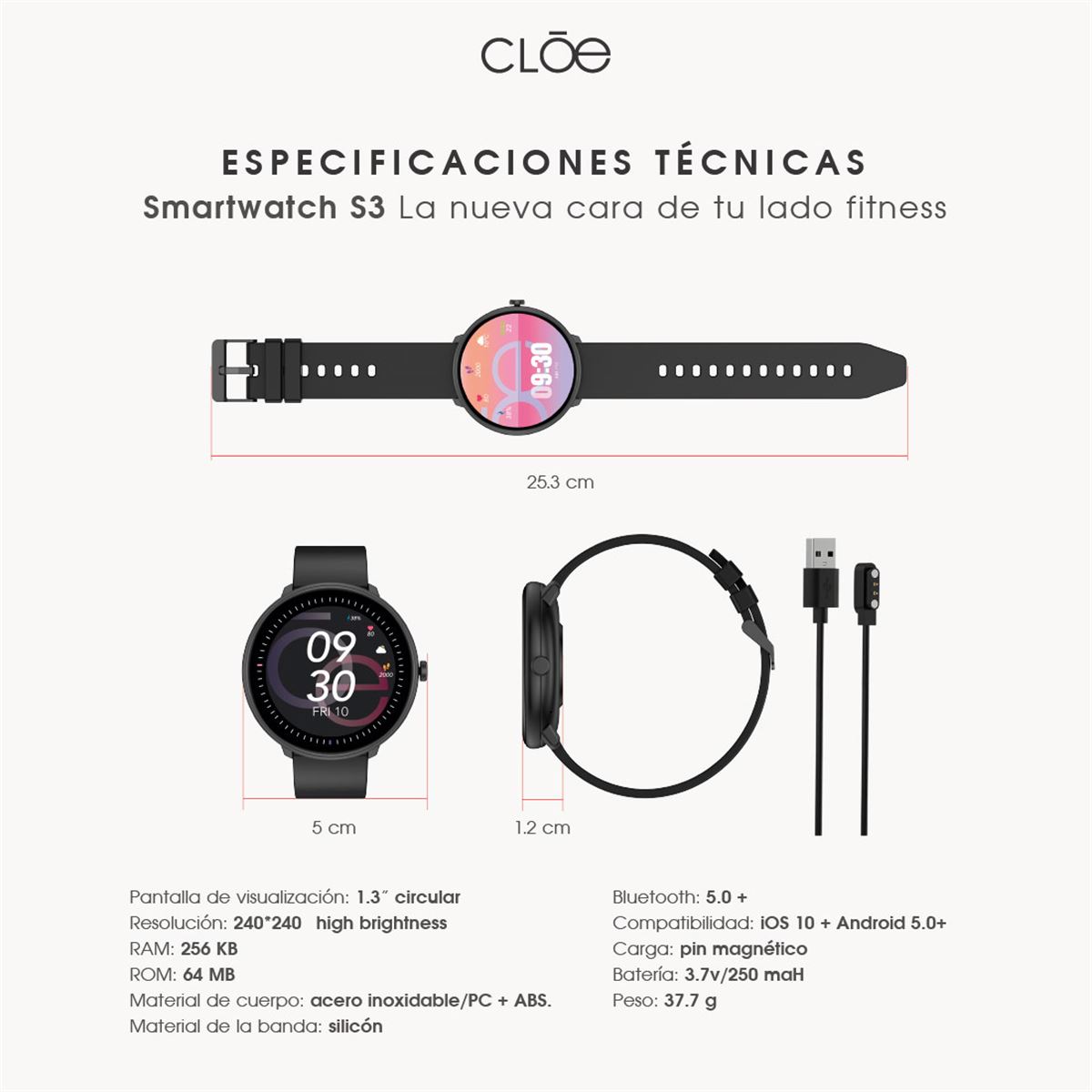 Smartwatch Cloe Series 3 Rosa para Mujer