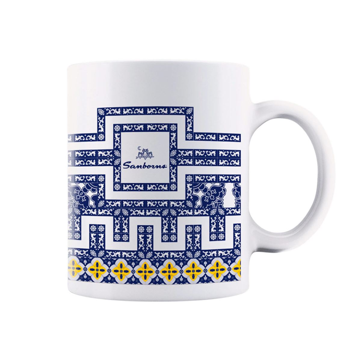 Taza de Cerámica Blanca Azulejos Sanborns