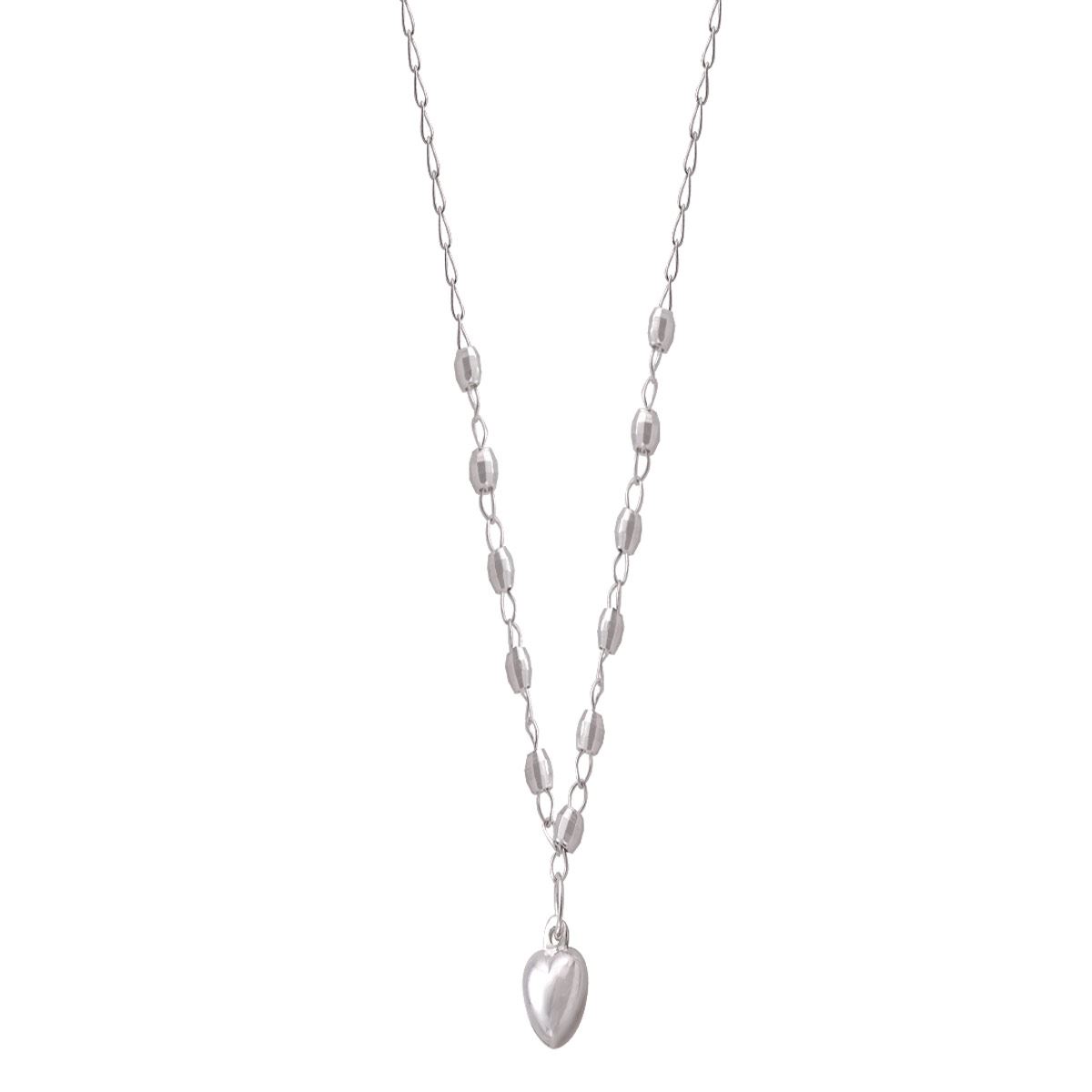 Collar Dije Corazón Inflado Plata .925 Unlimited by Oro Boleado