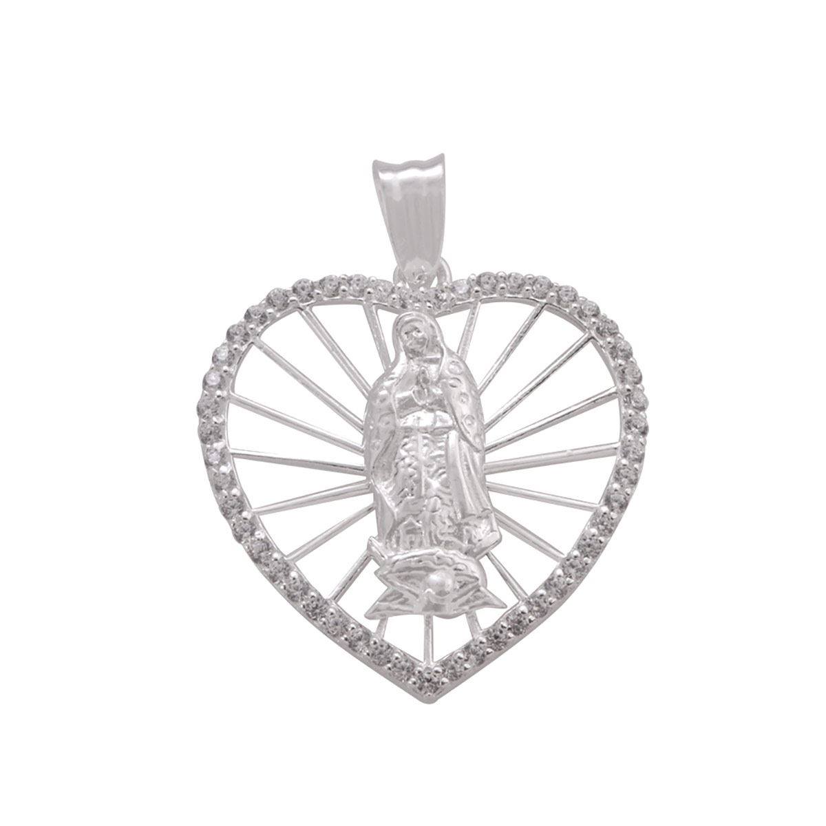 Medalla Corazón Virgen de Guadalupe Plata .925 Unlimited by Oro Boleado